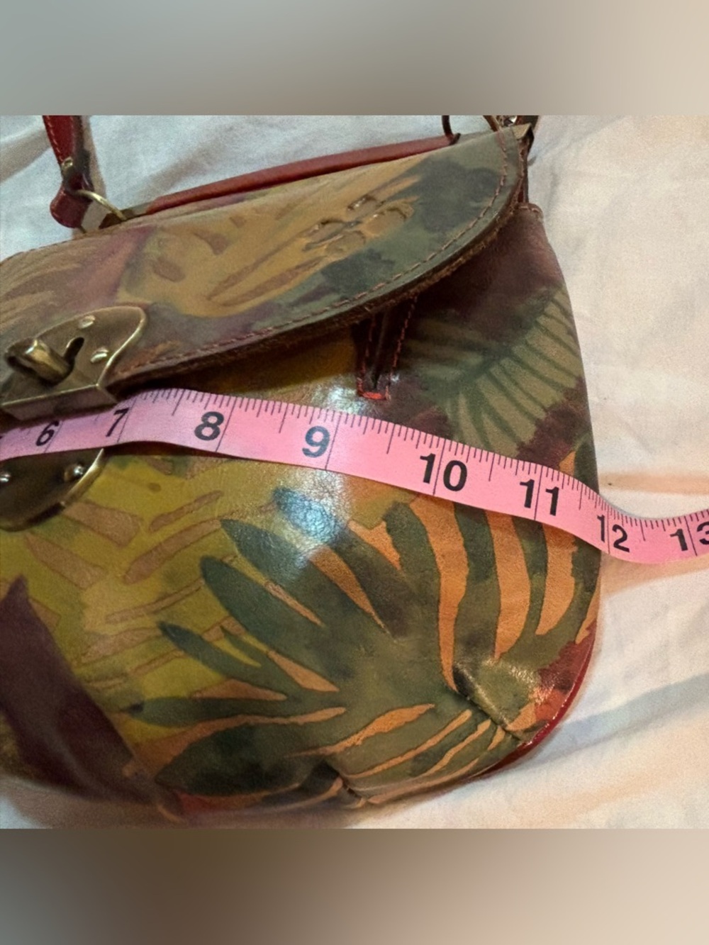 ✨ Patricia Nash Leather Crossbody Floral Leaf Print / Boho Luxe✨ - Picture 7 of 16
